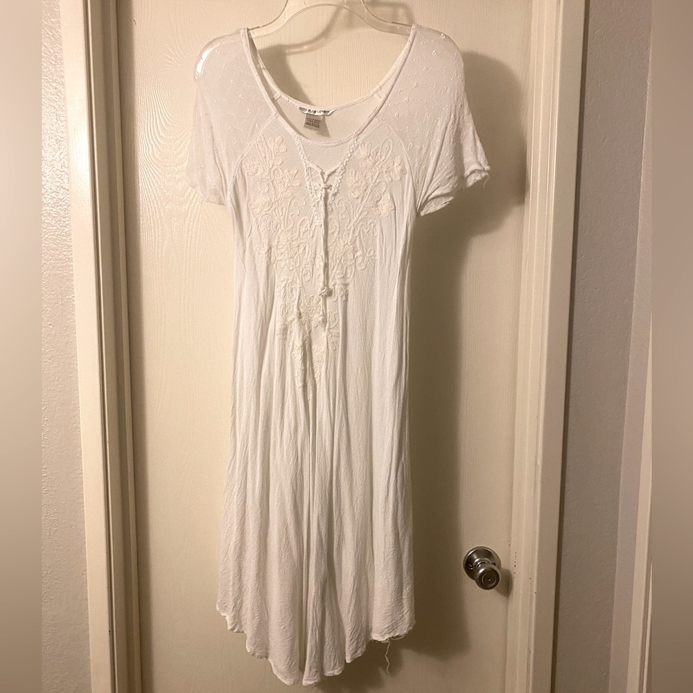 Embroidered White Dress